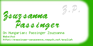 zsuzsanna passinger business card